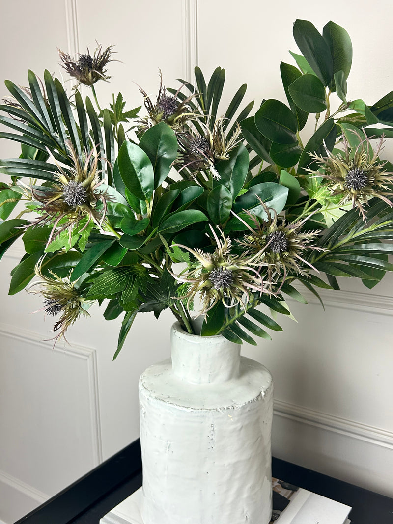 Store seconds Green purple thistle fern tropical arrangement