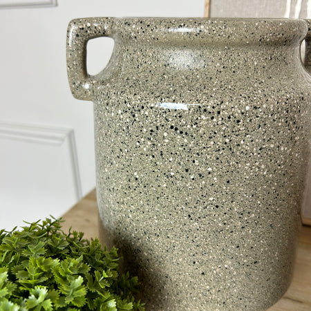Hemp vase reactive glaze double handle vase
