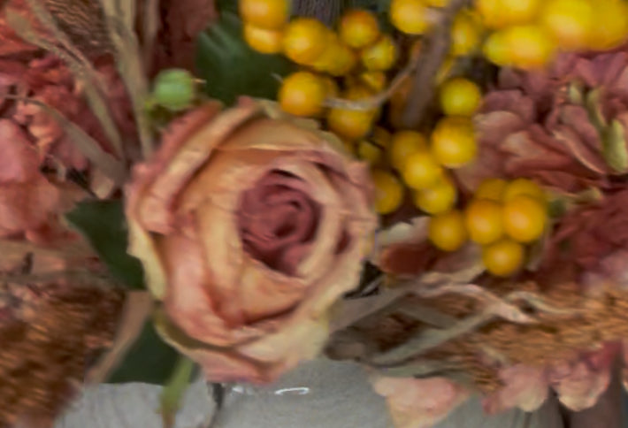 Burnt orange rose stem