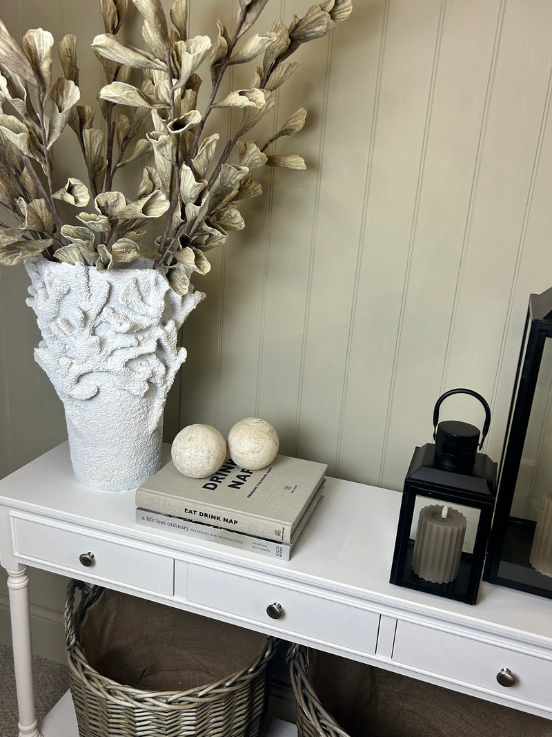 Huge coral white vase