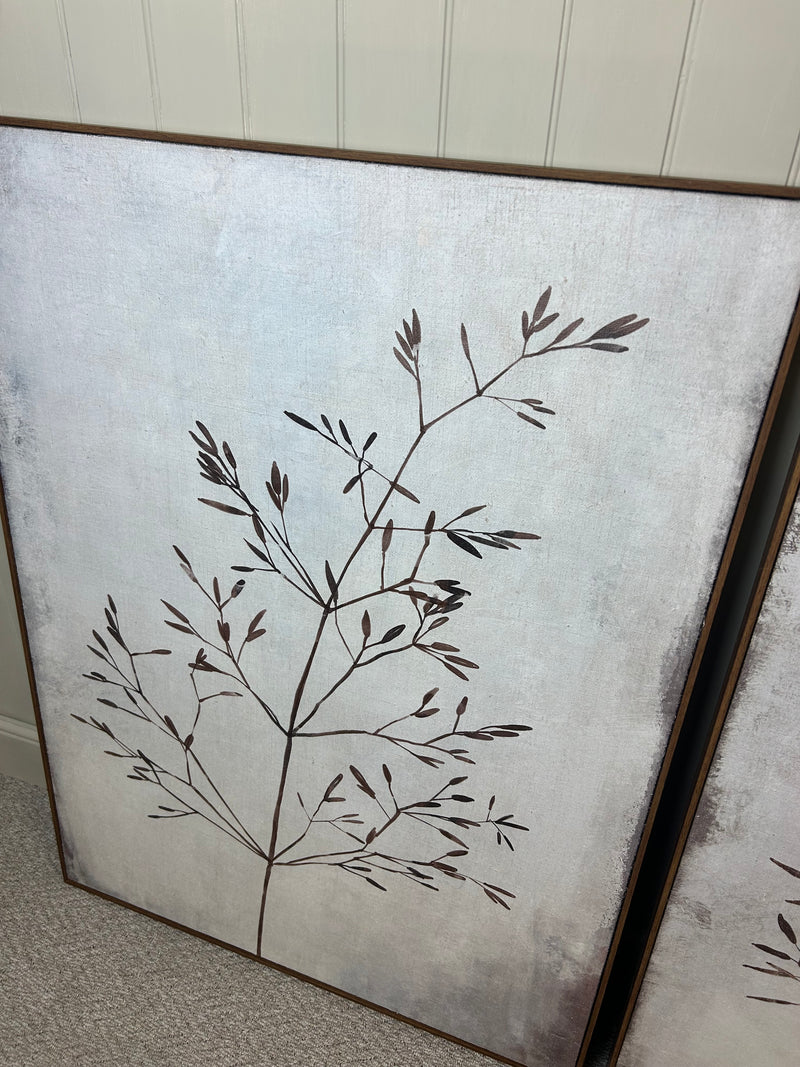 Neutral Autumnal Trees framed Hessian Canvas 2 styles