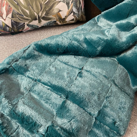 Emerald Green Empress fur throw