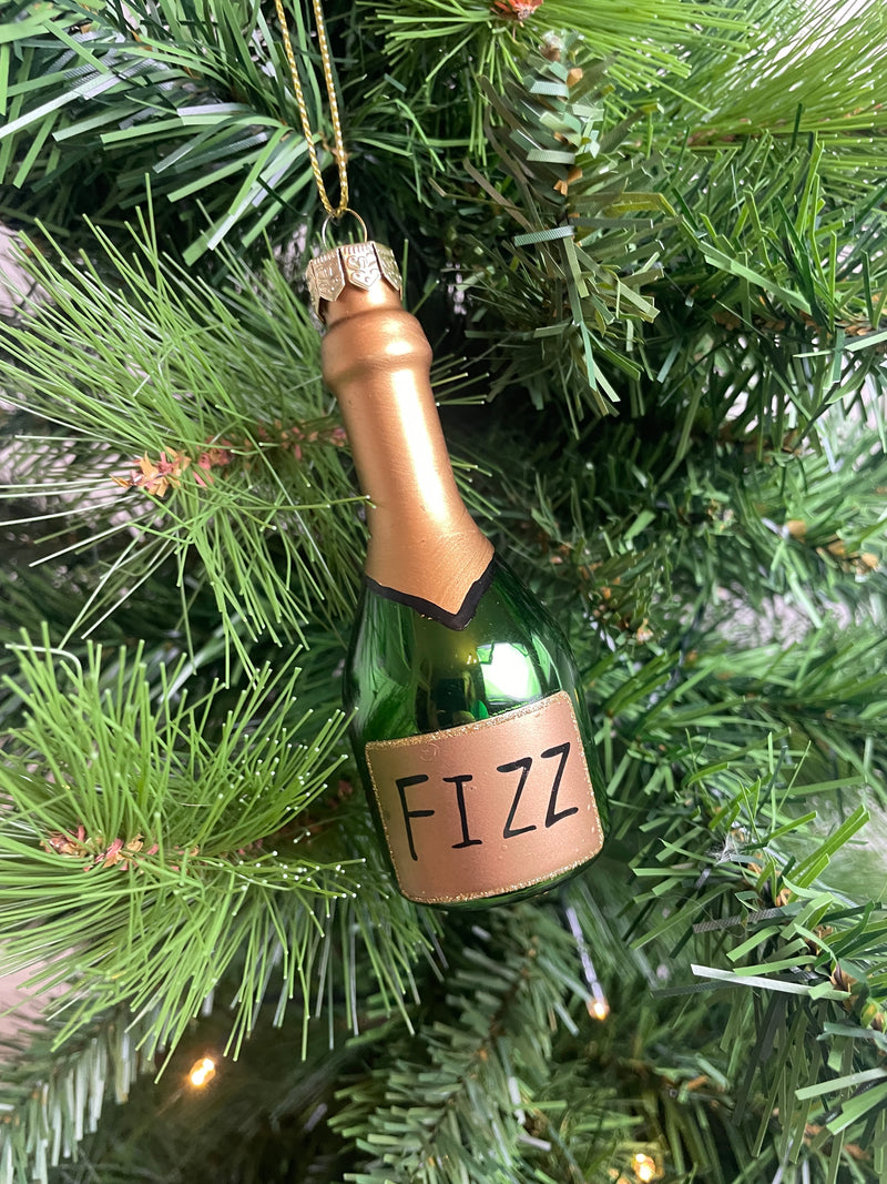 Hanging fizz bottle decoration