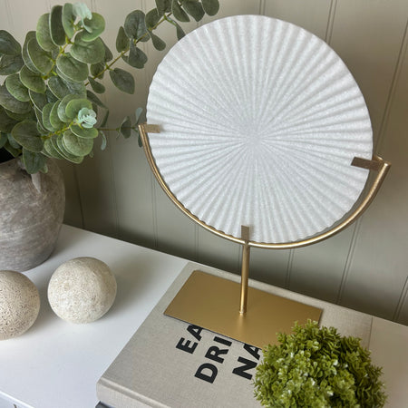 Marble disk on Gold stand