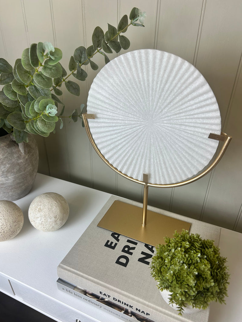 Marble disk on Gold stand