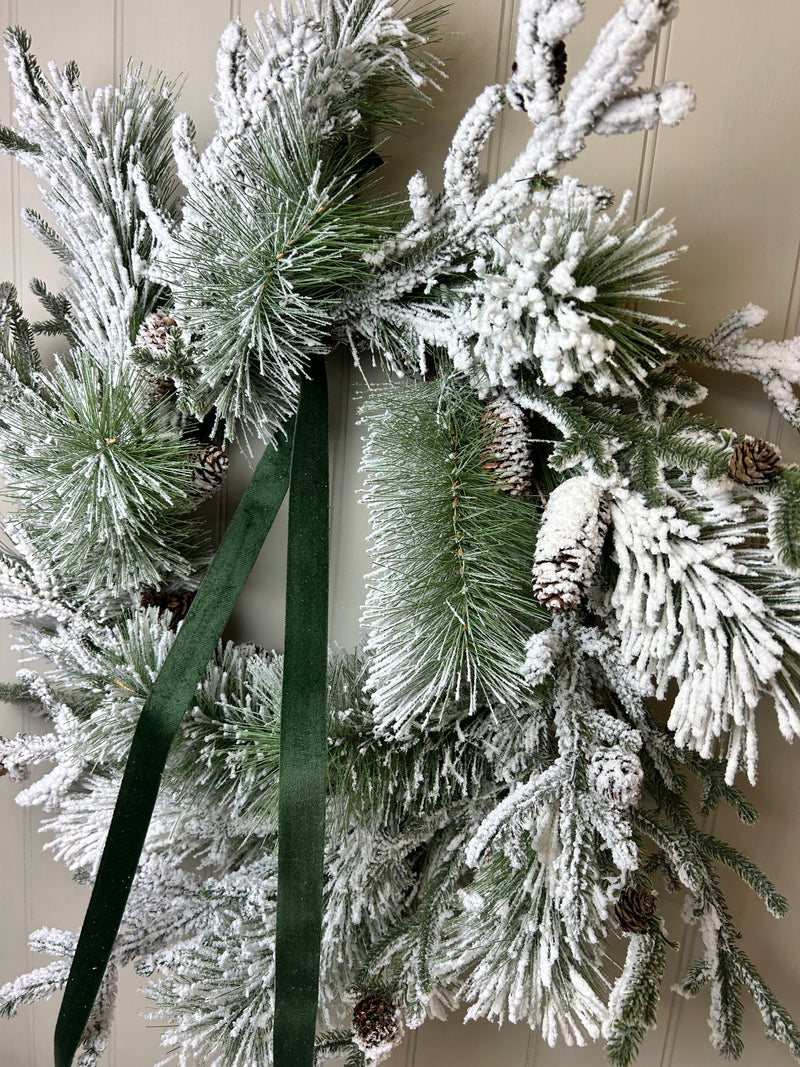Extra large Snowy Pinecone Wreath 70cm