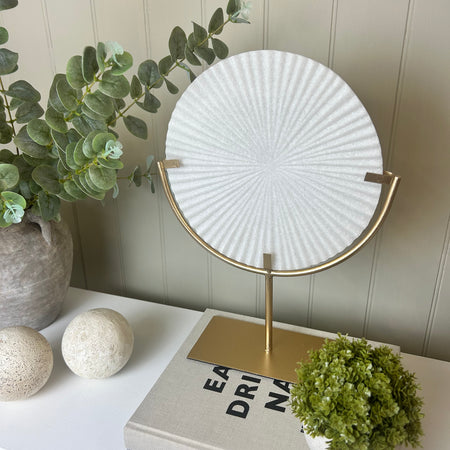Marble disk on Gold stand
