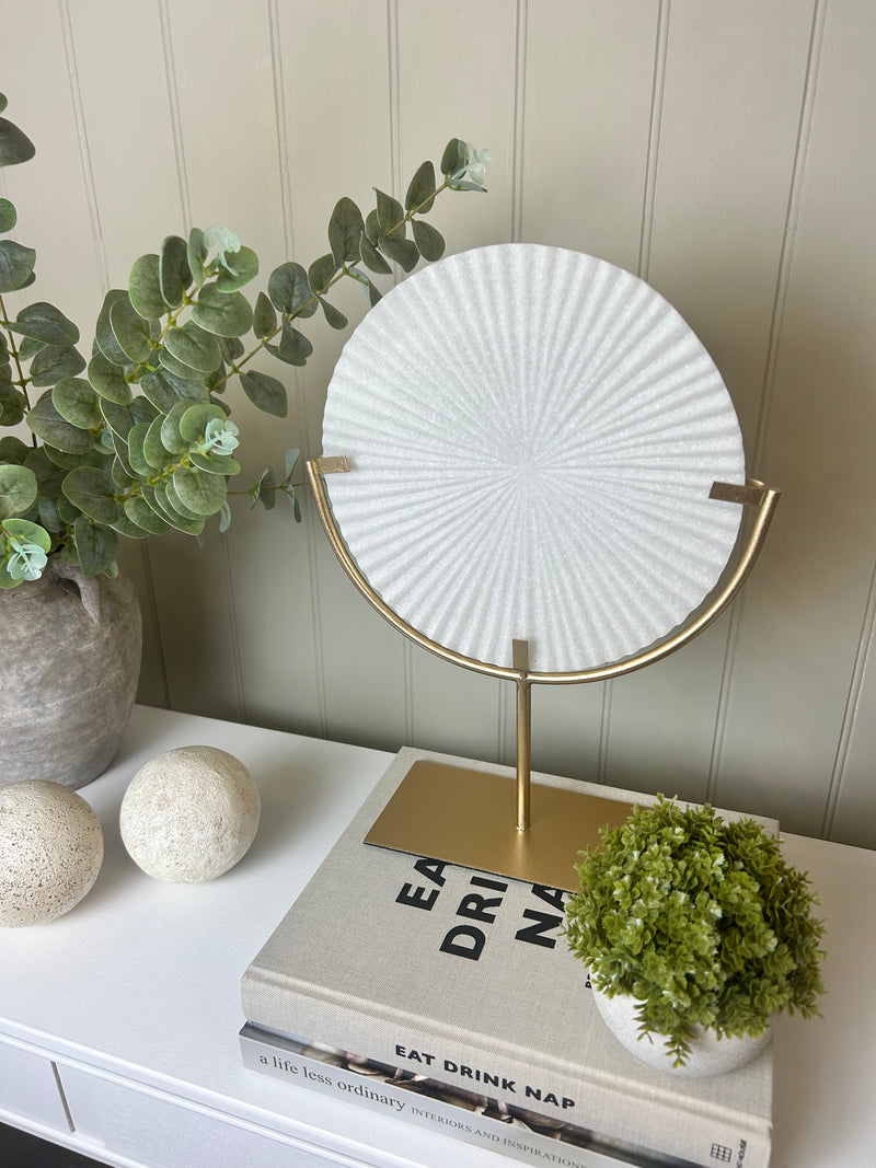 Marble disk on Gold stand