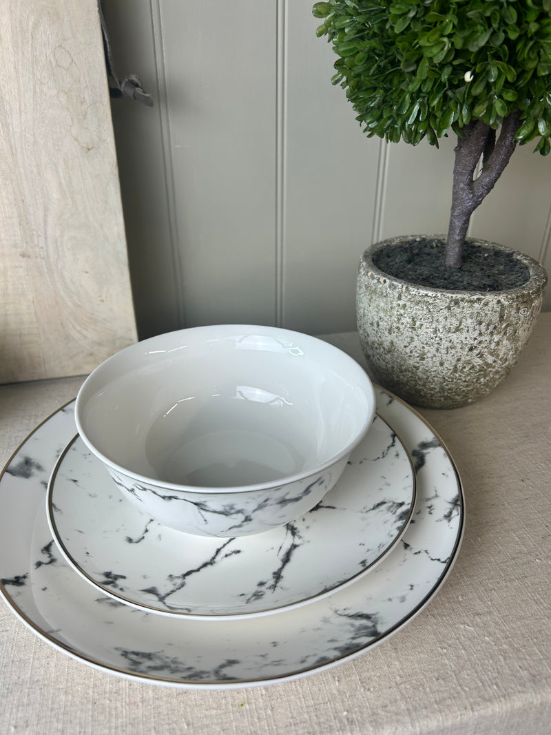 Marble Effect 12 Piece Dinner Set