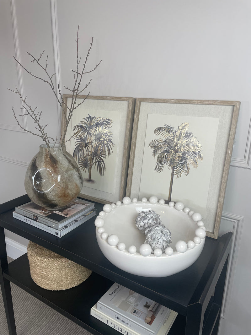 Matt White ceramic large bobble bowl
