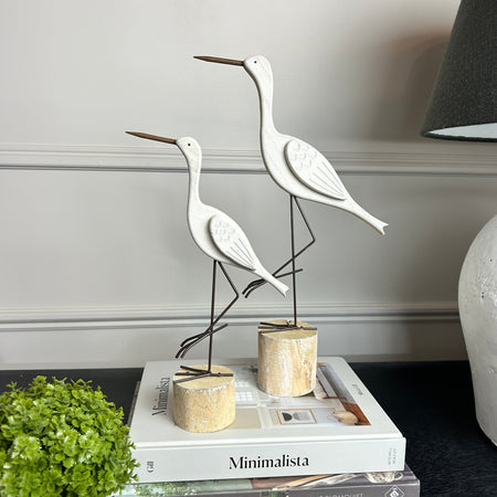 Heron bird Ornament With Metal Legs, Two Sizes