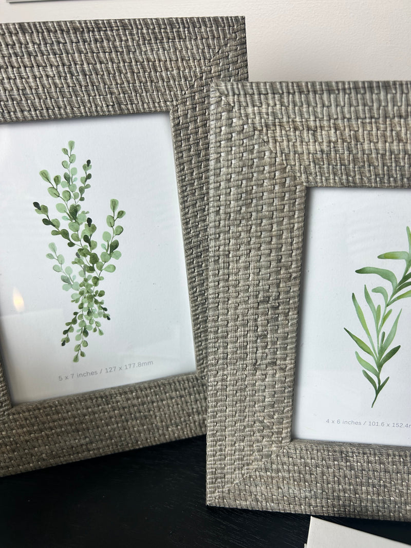Woven Grey Texture Patterned Photo Frame 2 Sizes