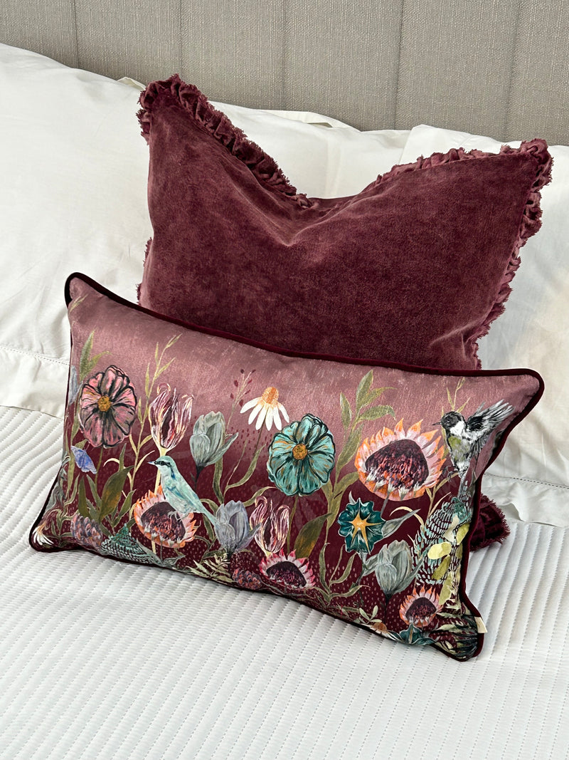 Mulberry velvet grill edge cushion