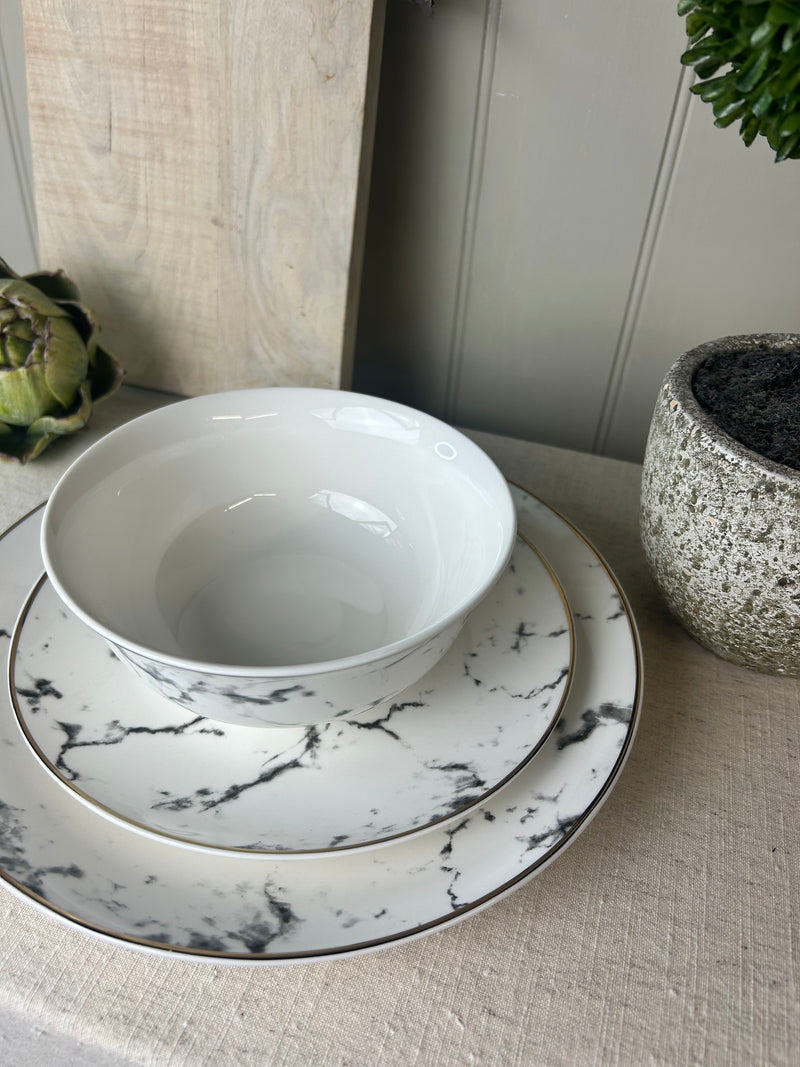 Marble Effect 12 Piece Dinner Set