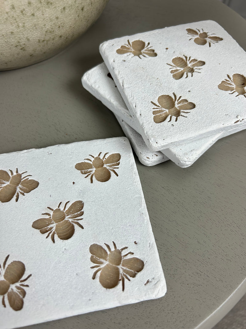 Set of 4 Bee Imprint Coaster