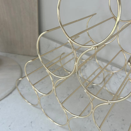 10 Bottle Gold Wire Wine Rack