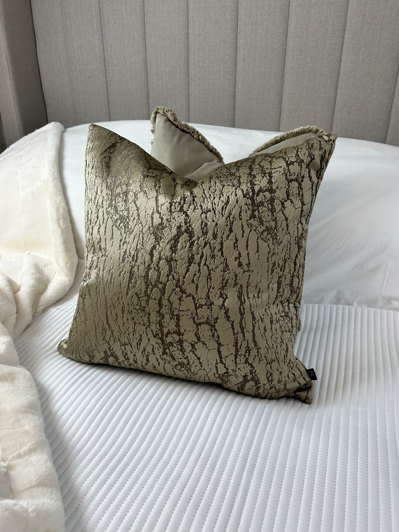 Gold Foil Print Textured Cushion 50cm