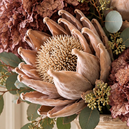 Mocha mauve dried artichoke stem 56cm