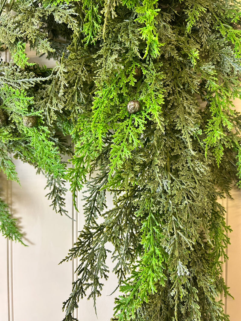 185cm cedar full real feel garland with seeds 6ft