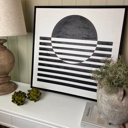 Black white abstract modern art