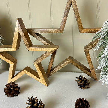 Wooden outline standing star 2 sizes