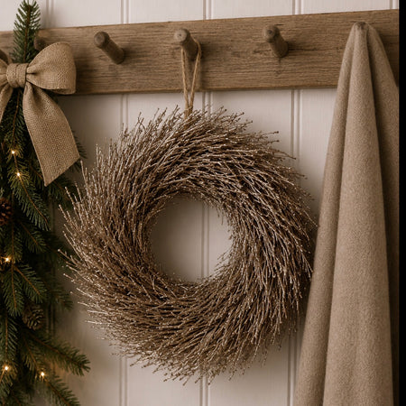 Gold textured twig wreath 32cm
