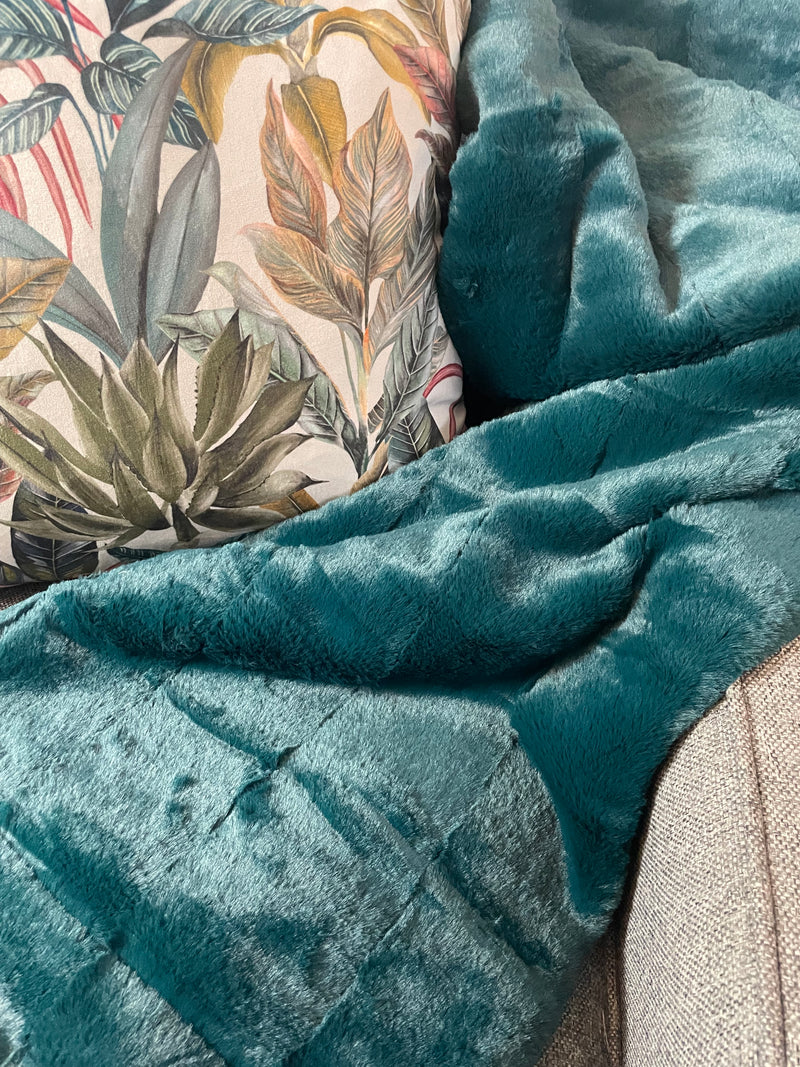 Emerald Green Empress fur throw