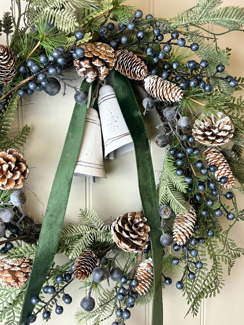 Pinecone blueberry and eucalyptus wreath 56cm