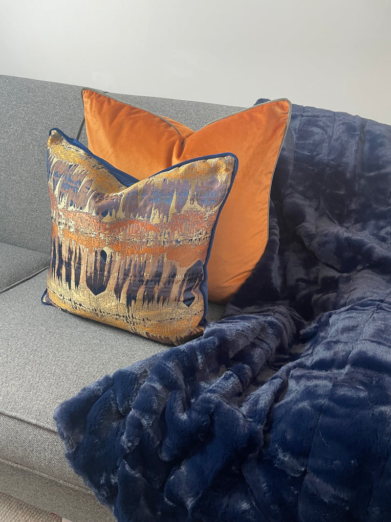 Rust and navy clearance pillows