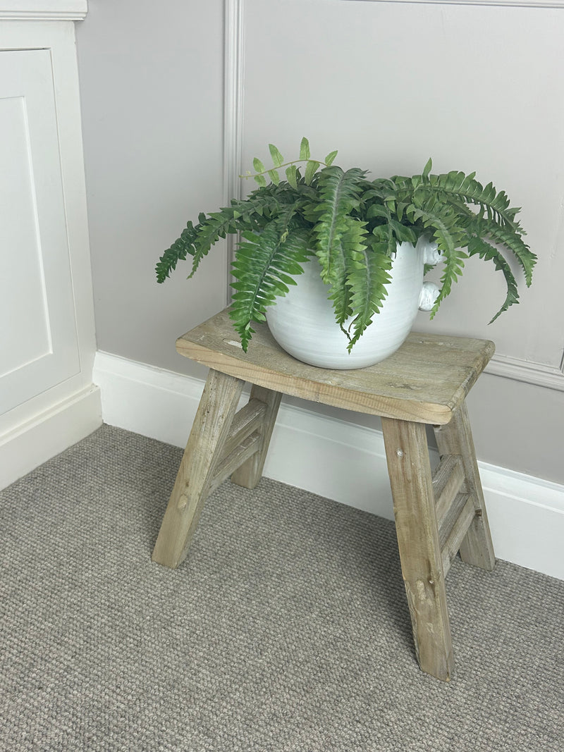 Rustic wooden bench stool