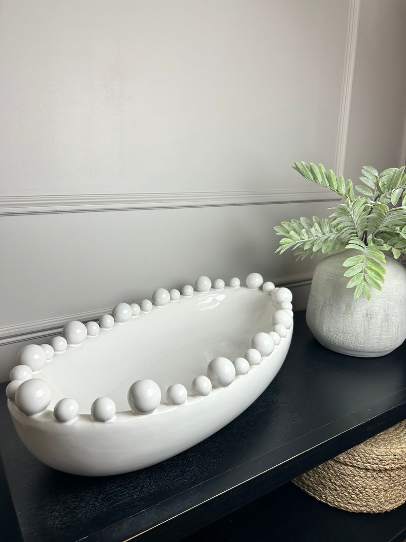 White large oval bobble bowl