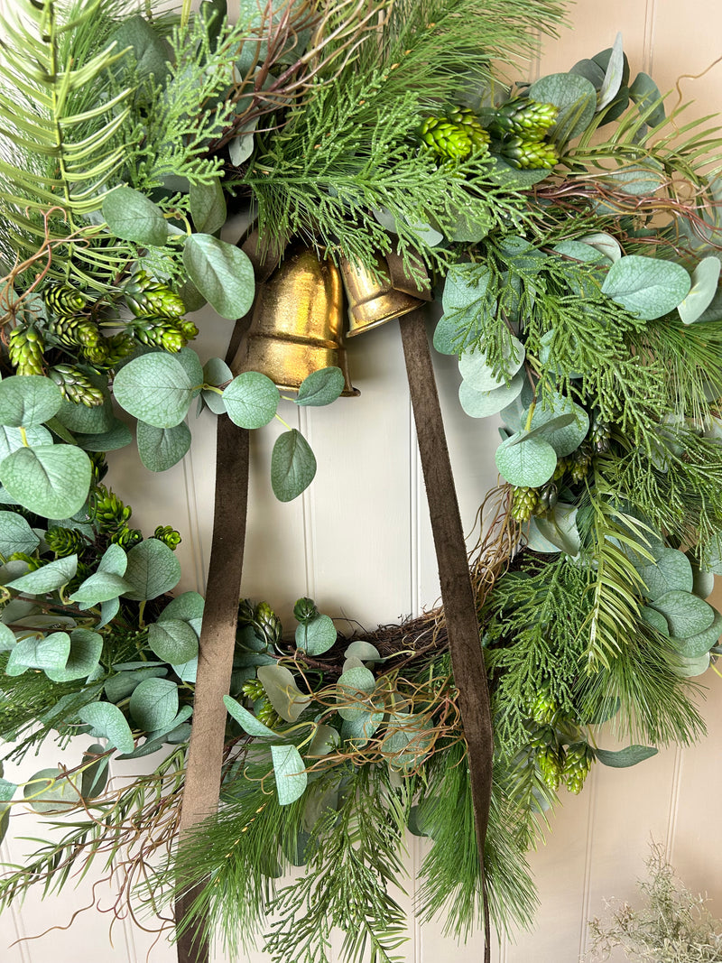 Extra Large Mixed foliage Green leaf & Fir Foliage Wreath 80cm