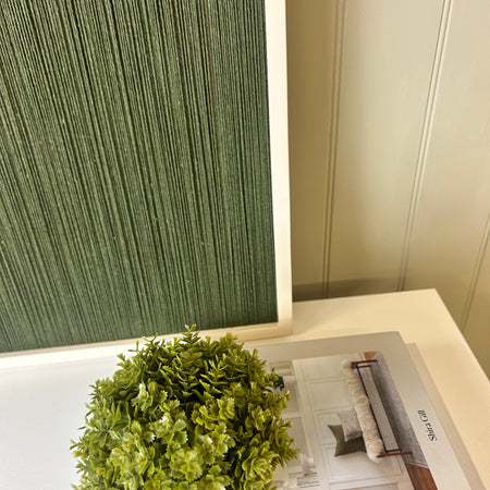 Dark Green String Wall Art With cream Wooden Frame 80cm