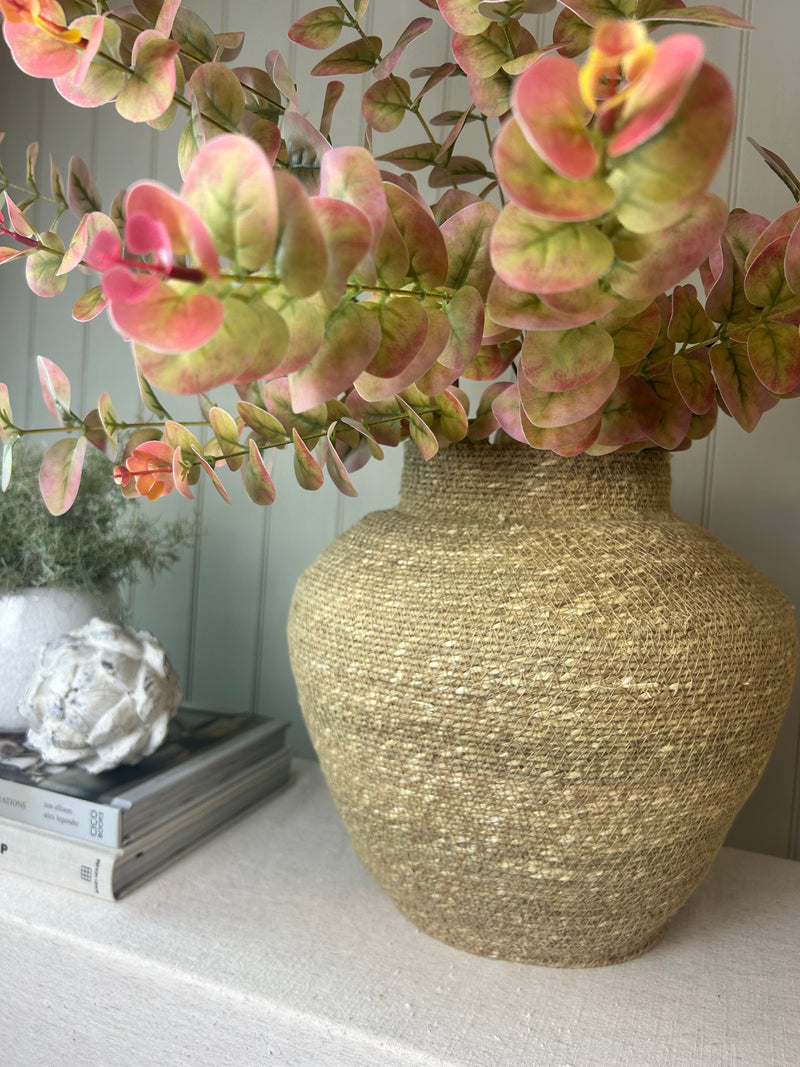 Natural Seagrass rustic Urn Shaped Basket vase
