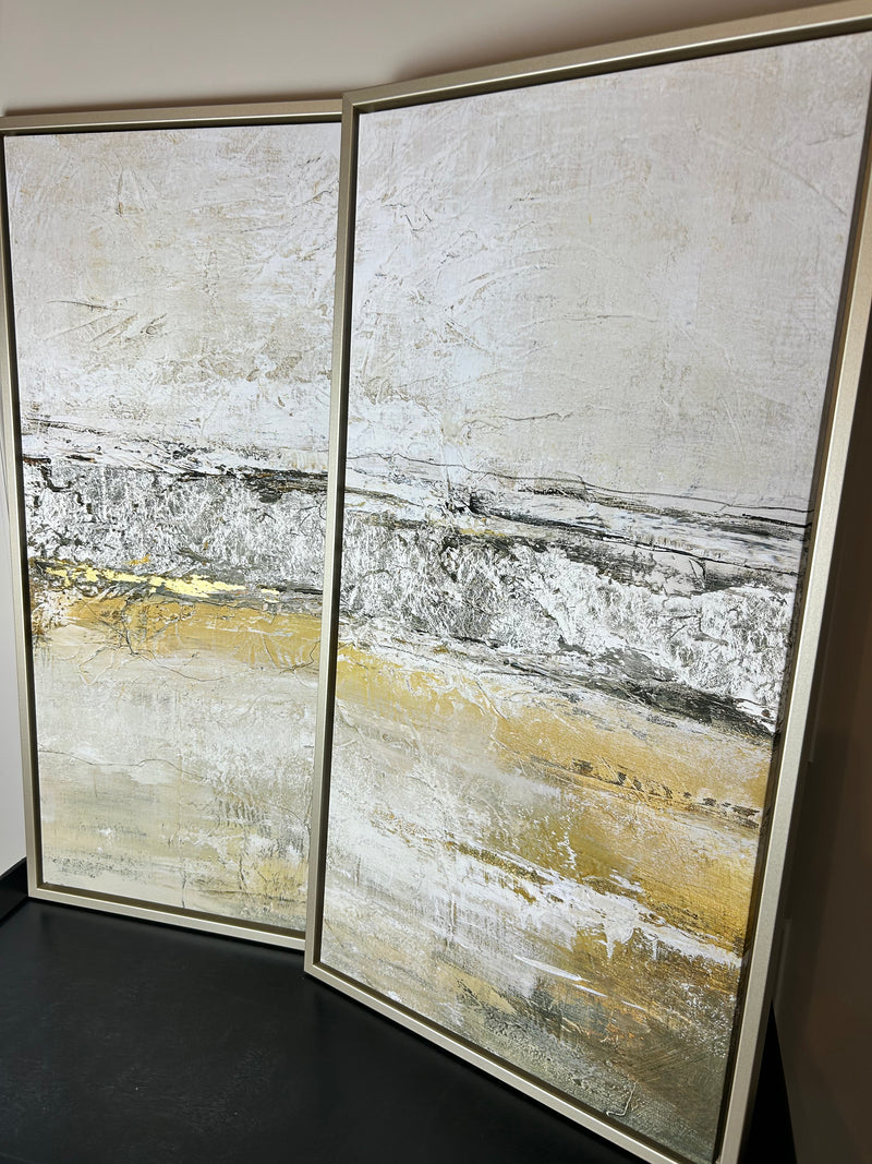 Golden Vista Set of 2 Gold Framed Canvas Prints.