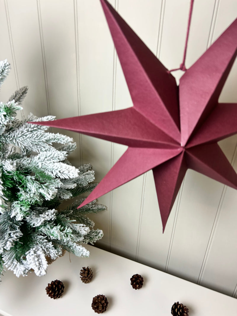 Maddox berry wine burgundy paper star 45cm