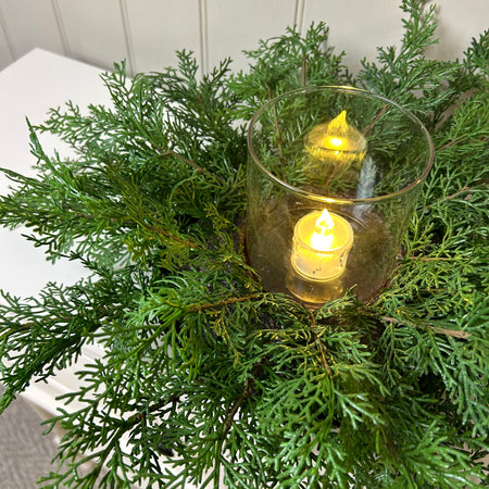 Large Cedar candle holder centre piece