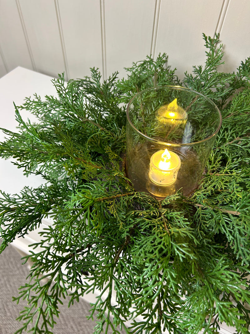 Large Cedar candle holder centre piece