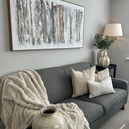Hand painted finished wood framed canvas wall art 150cm by 80cm