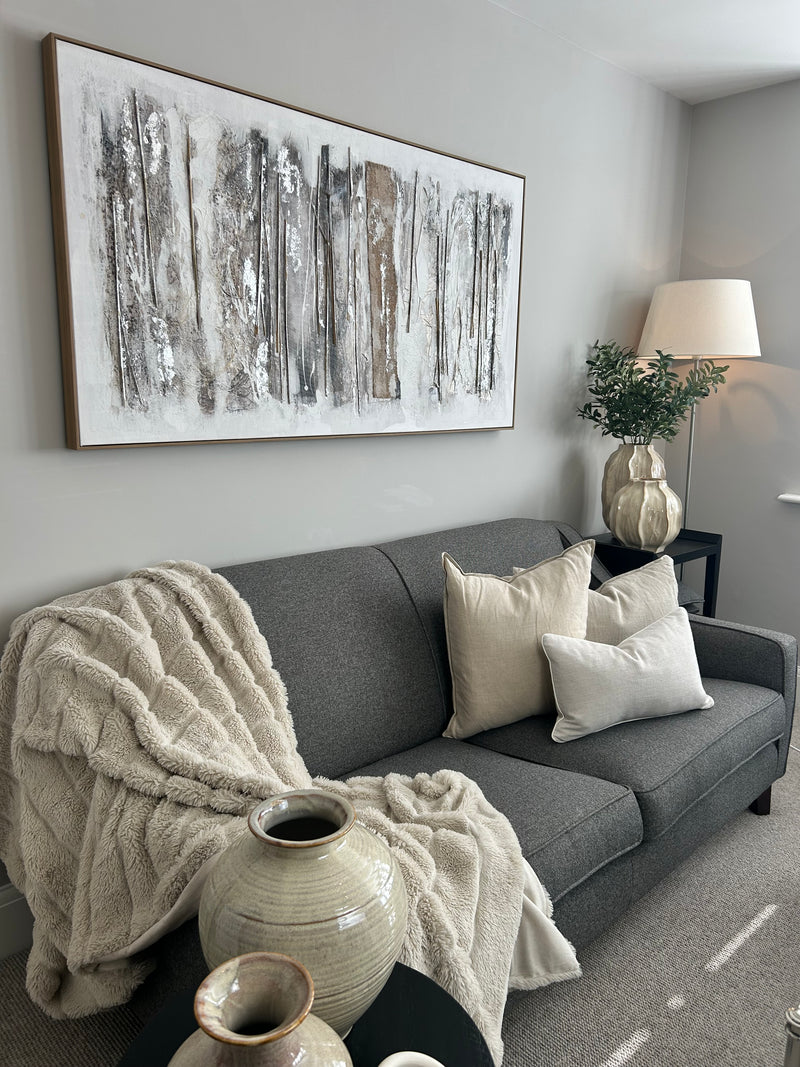 Hand painted finished wood framed canvas wall art 150cm by 80cm