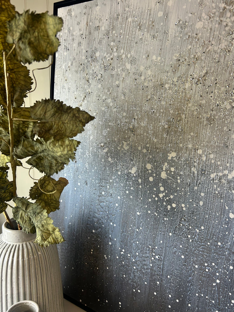 Blues abstract black framed wall art 83cm