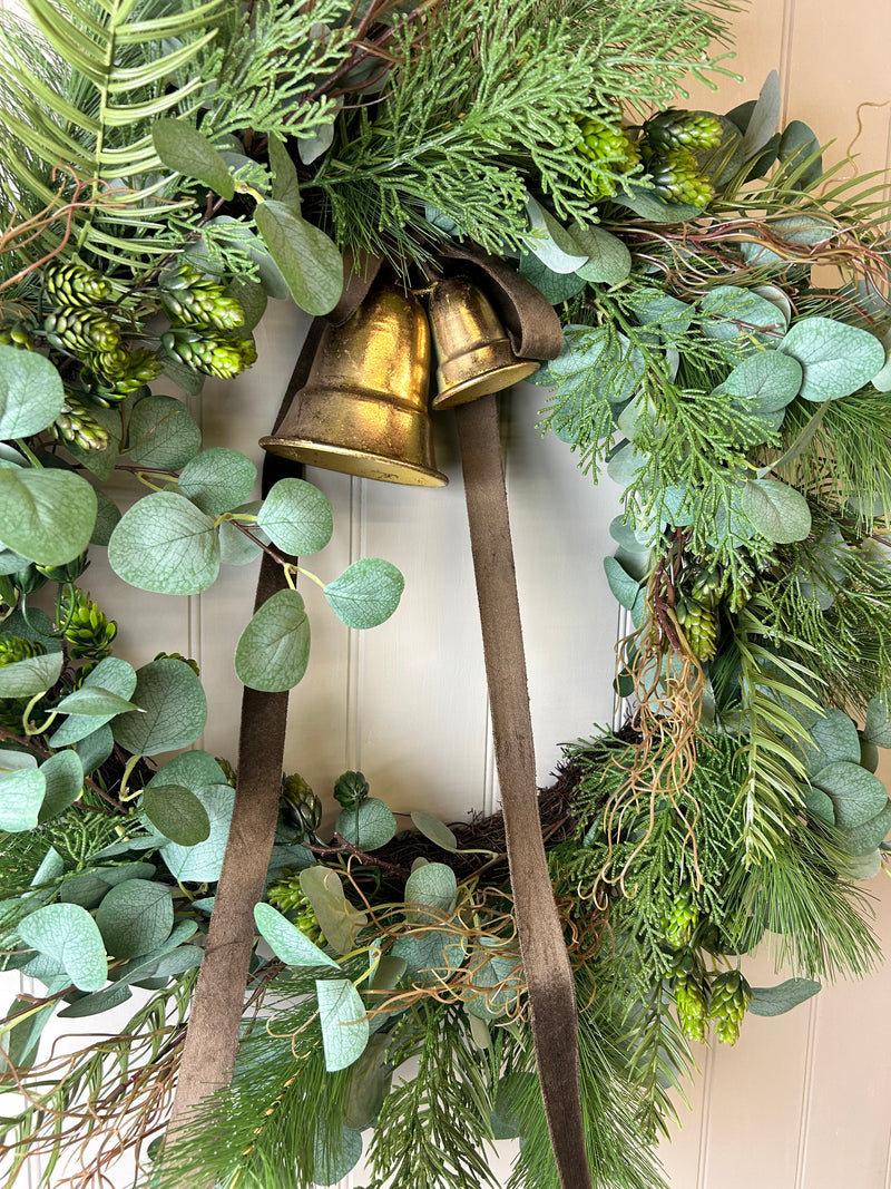 Extra Large Mixed foliage Green leaf & Fir Foliage Wreath 80cm