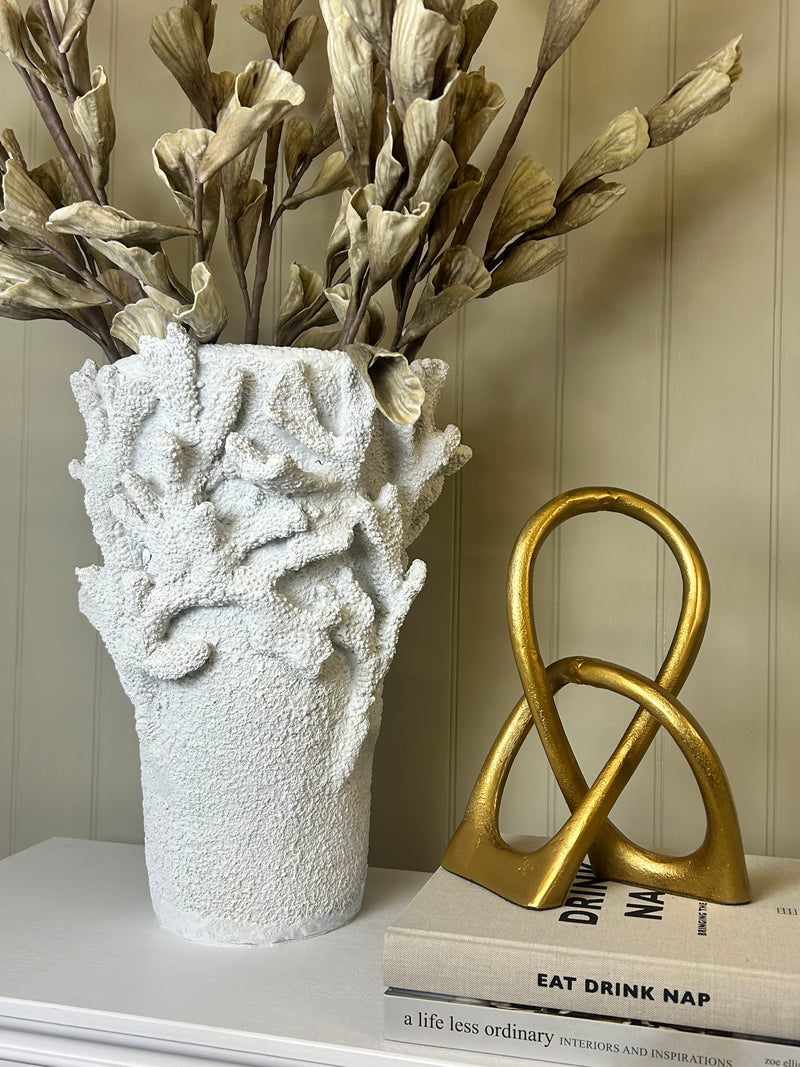 Huge coral white vase