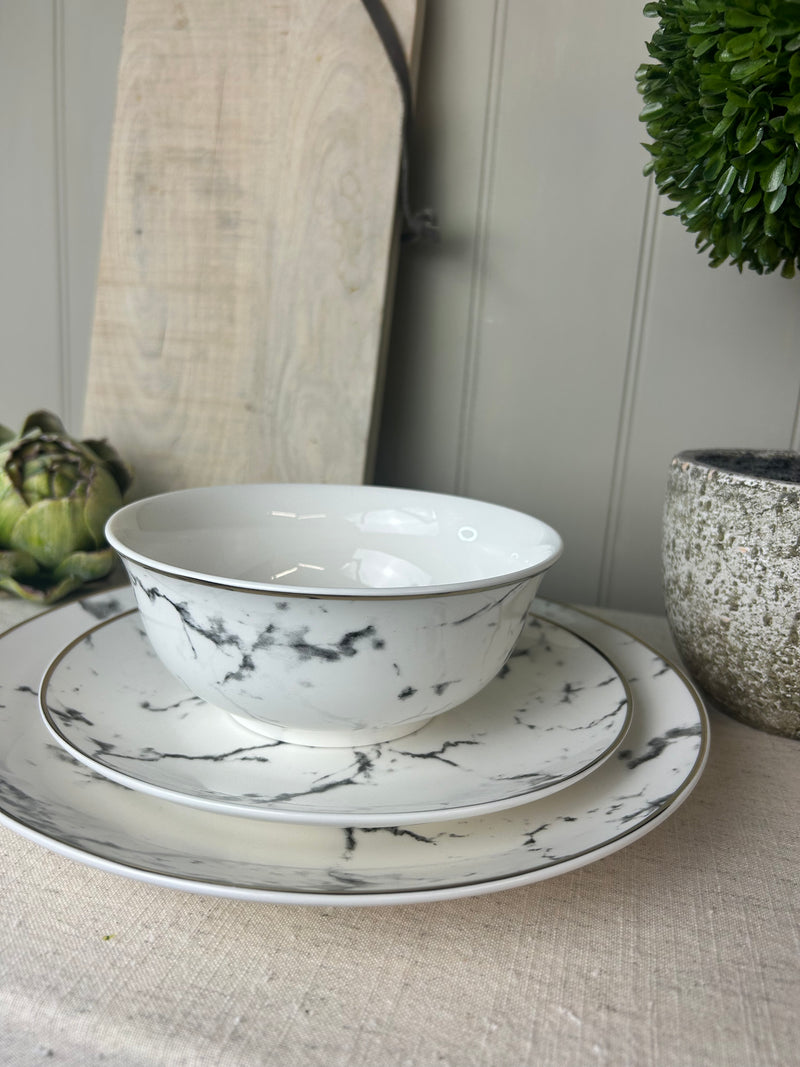 Marble Effect 12 Piece Dinner Set