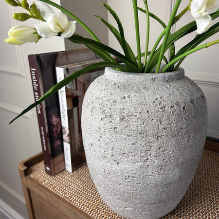 Handmade rustic textured natural stone vase style 4