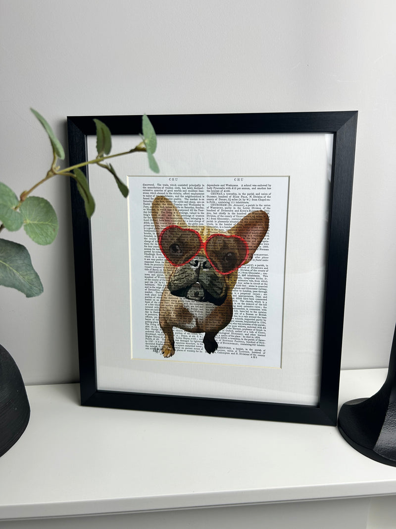 Dogs in love framed print
