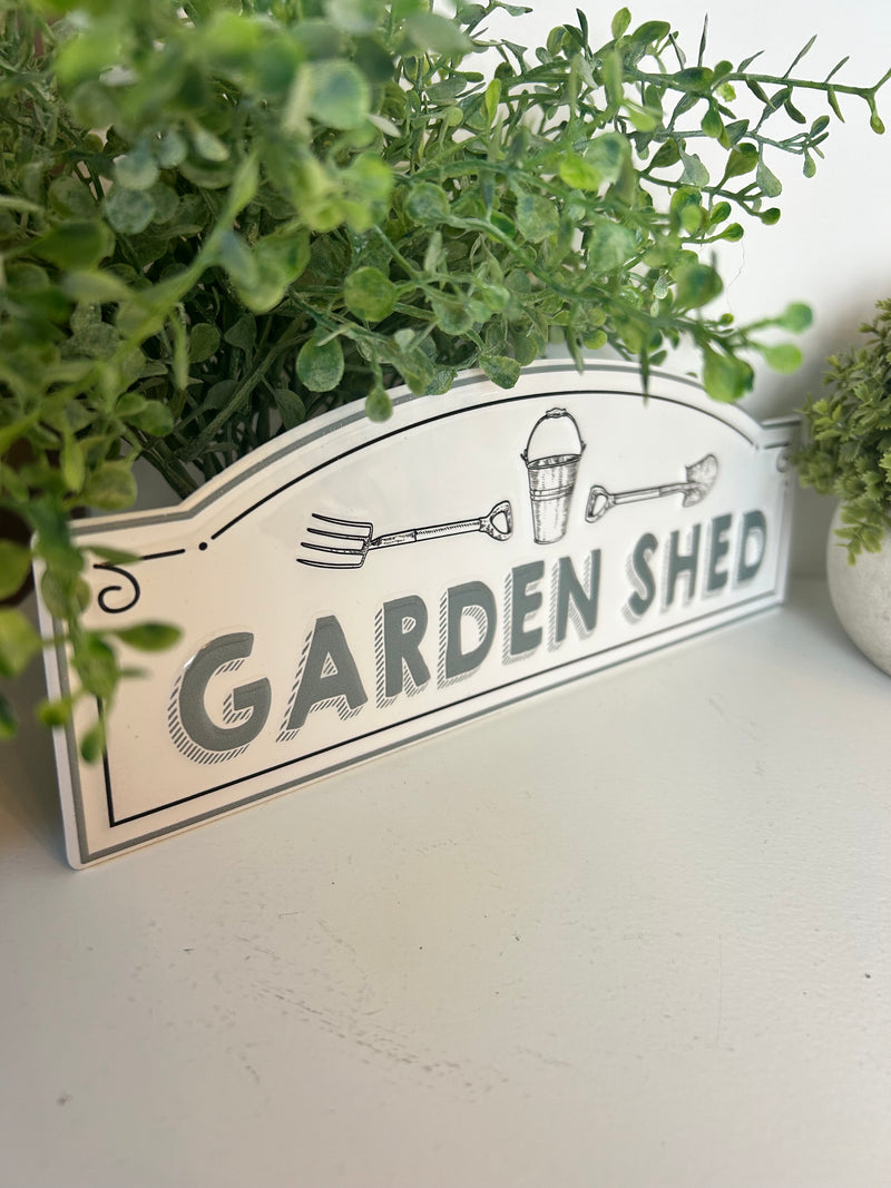 Metal garden shed sign 25cm