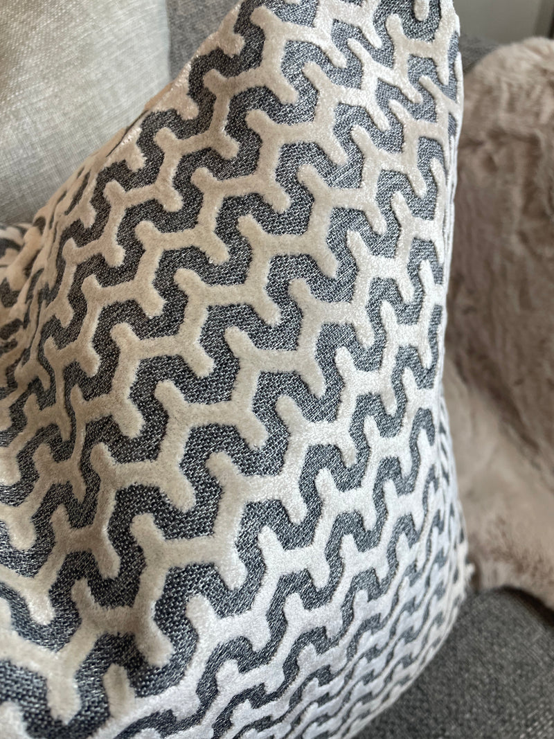 Oslo luxury cream taupe textured cushion