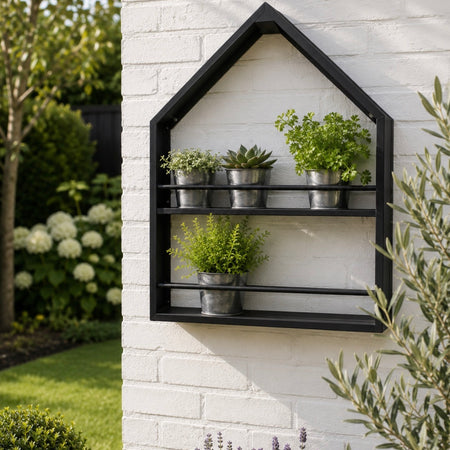 Moreton black house shelf unit pot holder