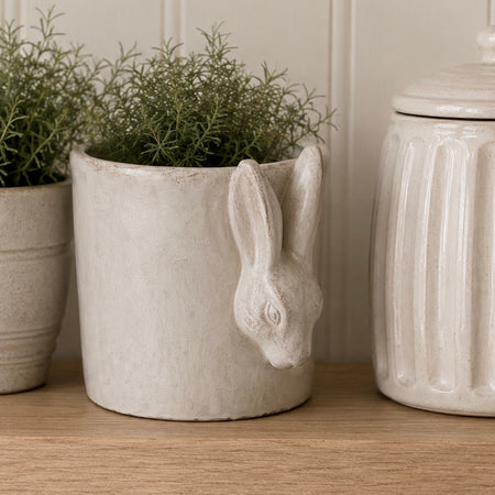 3D Bunny White Plant Pot 16.5cm
